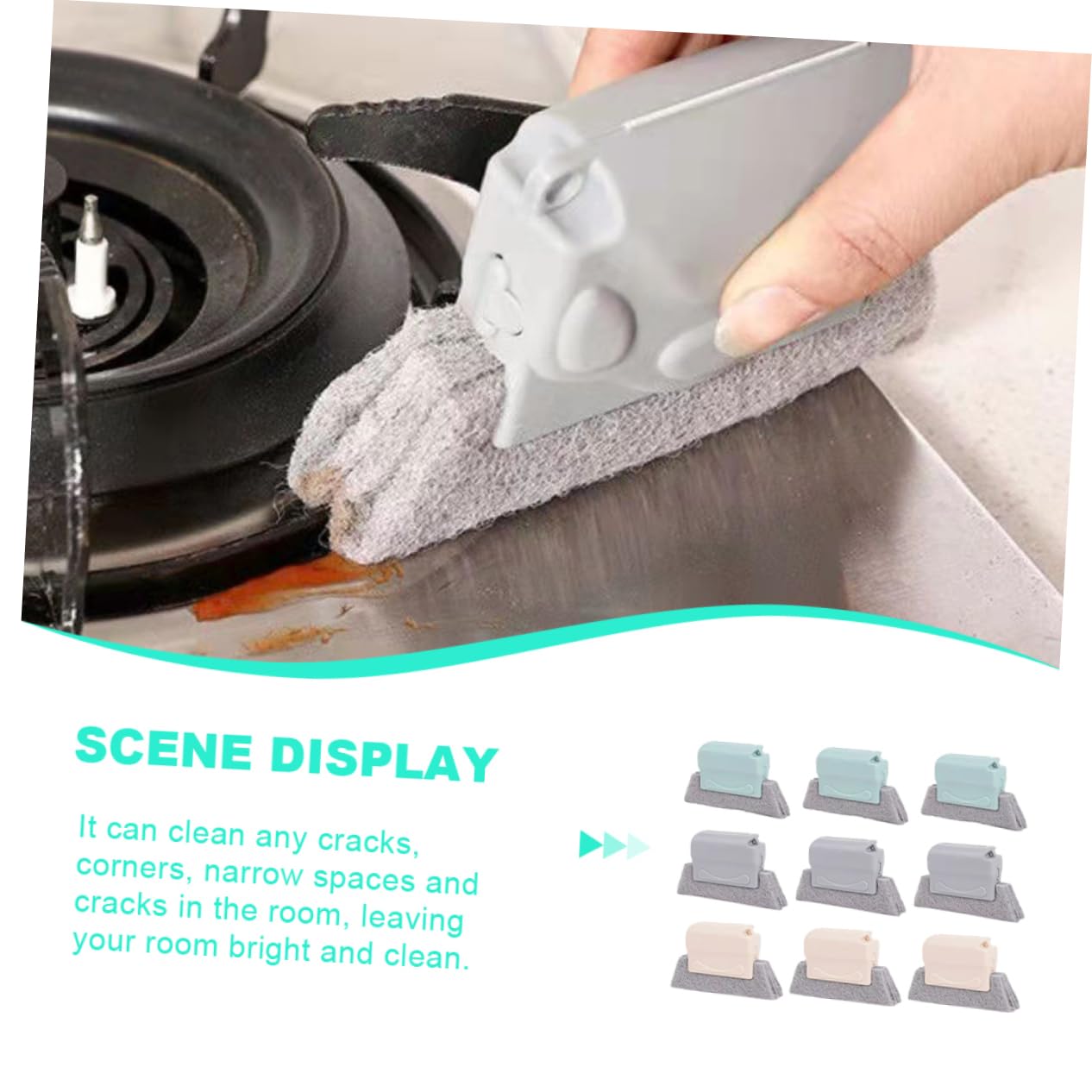 2 Set Spazzole Per Fessure Finestre Multifunzionale Per Scanalature E Gaps Design Compatto E Facile Usare Per Pulizie Domestiche Cucina E Bagno 9 Pezzi*2