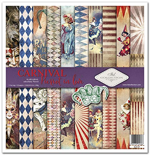 ITD Collection – Scrapbooking Package, Scrapbooking Paper, Decorative Paper, Card Making Pape Paper Size – 12 x 12 Inch, 310 x 320 mm (Carnival - Pierrrot in Love) (SLS021)
