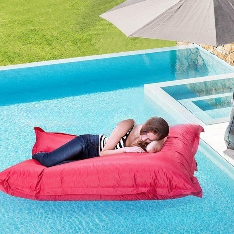 UGEFKMQ Gaming Bean Bags Waterproof Pool Lounger Outdoor Relaxing Sofa Oxford Waterproof Fabric Swimming Pool Float Bag Chair 140Cm X 180Cm(No Filling),Red,180Cm*140Cm