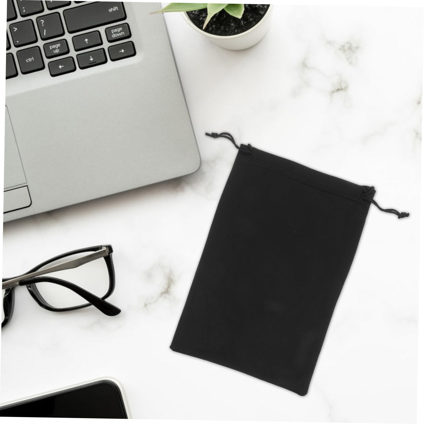 Yardwe Lot de 10 Pochettes à Lunettes de Ski 25x14 Cm en Microfibre Noire, Paquet de Protection Rembourrés Cordon de Serrage, Étuis de Transport Légers pour Voyage et Rangement