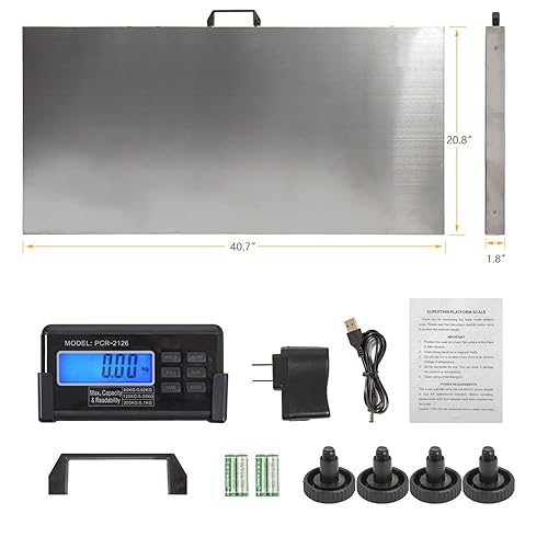 Miniatura 2 de Báscula de ganado, báscula digital de envío postal de 440.9lbs con plataforma grande de acero inoxidable de 40.6 x 20.9in para animales, perros,