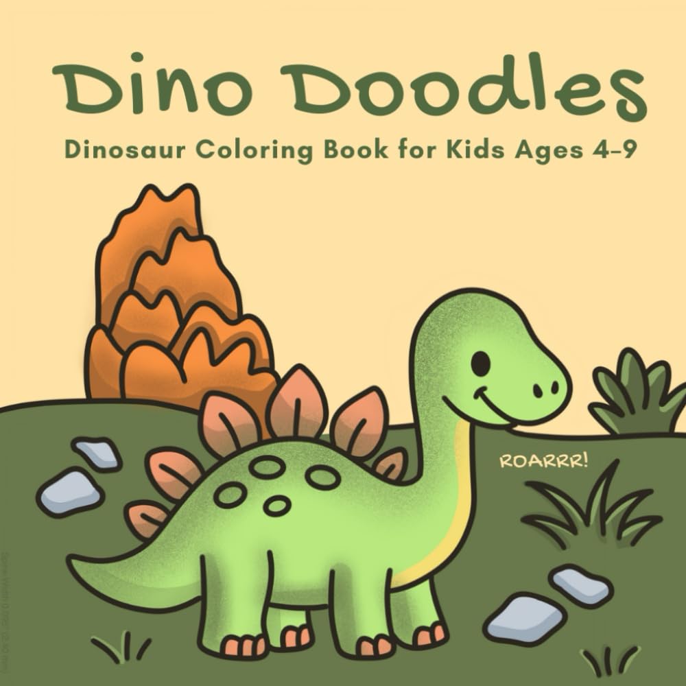 Dinosaur Coloring Book for Kids Ages 4–8: Fun & Easy Coloring Pages with Activities