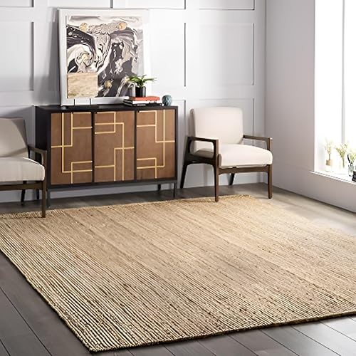 Miniatura 2 de Tapete de yute (4 x 6 pies)  Alfombra de yute natural tejida a mano  Alfombra rústica vintage trenzada reversible lavable  Alfombras de yute ideales