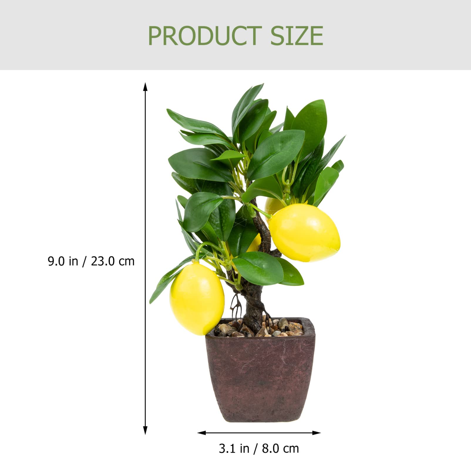 レモン盆栽 Amazon｜GARVALON フェイクレモン盆栽の装飾 人工レモン盆栽 家用
