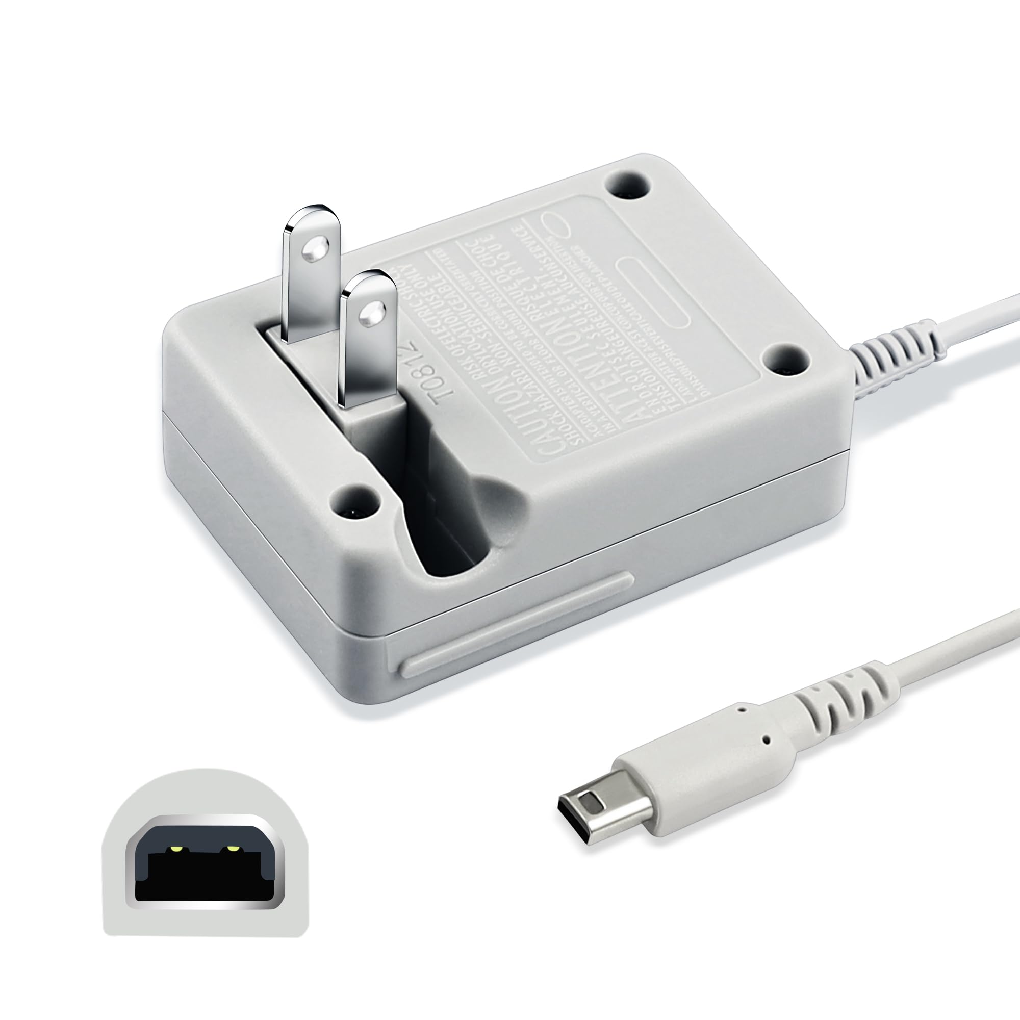 3DS Charger Compatible with Nintendo 3DS/New 3DS XL/DSi/DSi XL/2DS/2DS XL/New 3DS Replacement Charger Cable, 100-240V Wall Plug Adapter