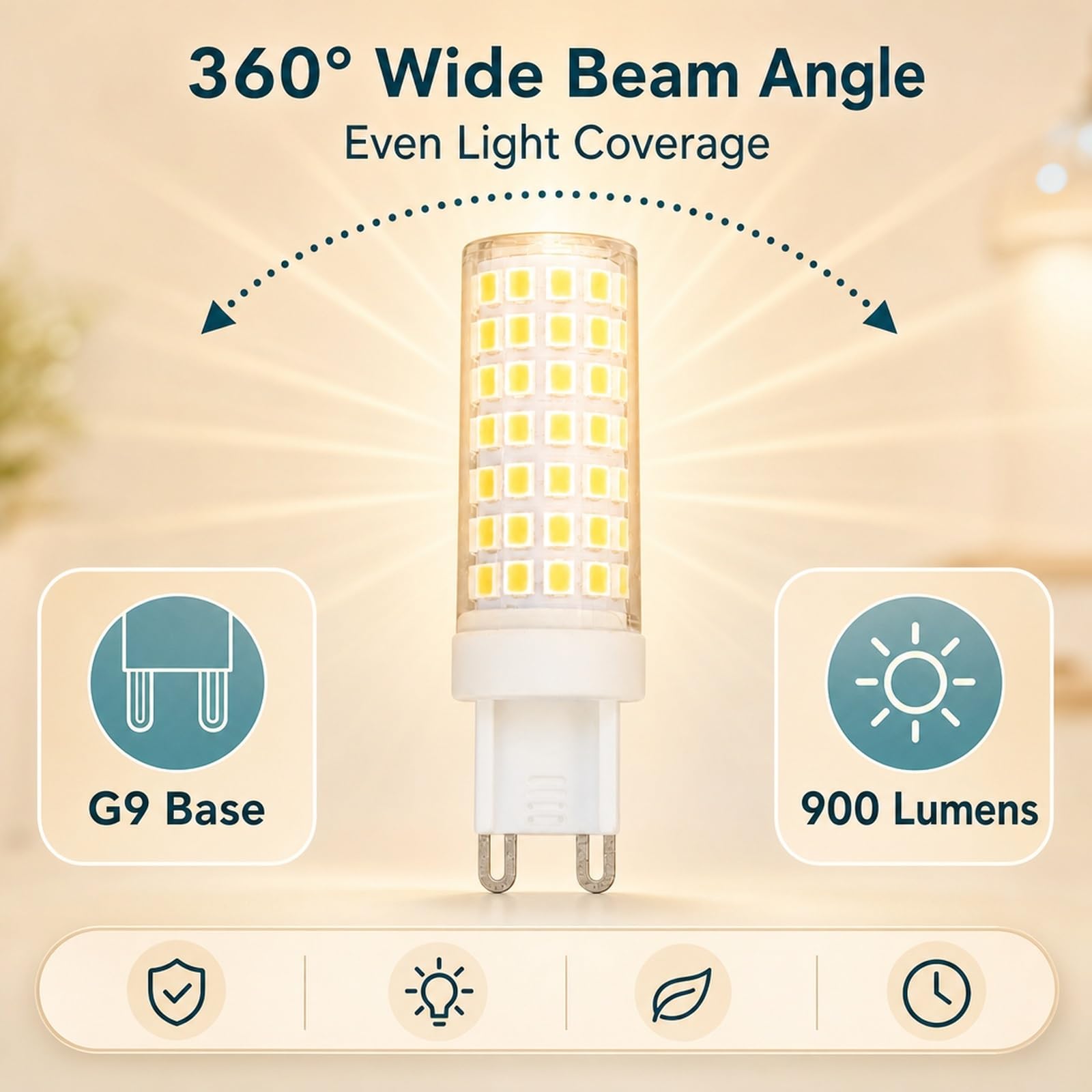 Lampadina LED G9 Luce Calda 3000K 9W Equiv 72W 900lm Risparmio CRI>95 Anti-Sfarfallio Ideale Per Applique Lampadario Sospensione Non Dimmerabile Confezione Da 6