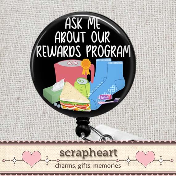 Miniatura 5 de Ask Me About Our Rewards Program Badge Reel, Funny Nurse Badge Holder, Hospital Grippy Socks Turkey Sandwich Badge ID Holder, ICU Nurse Badge Funny,