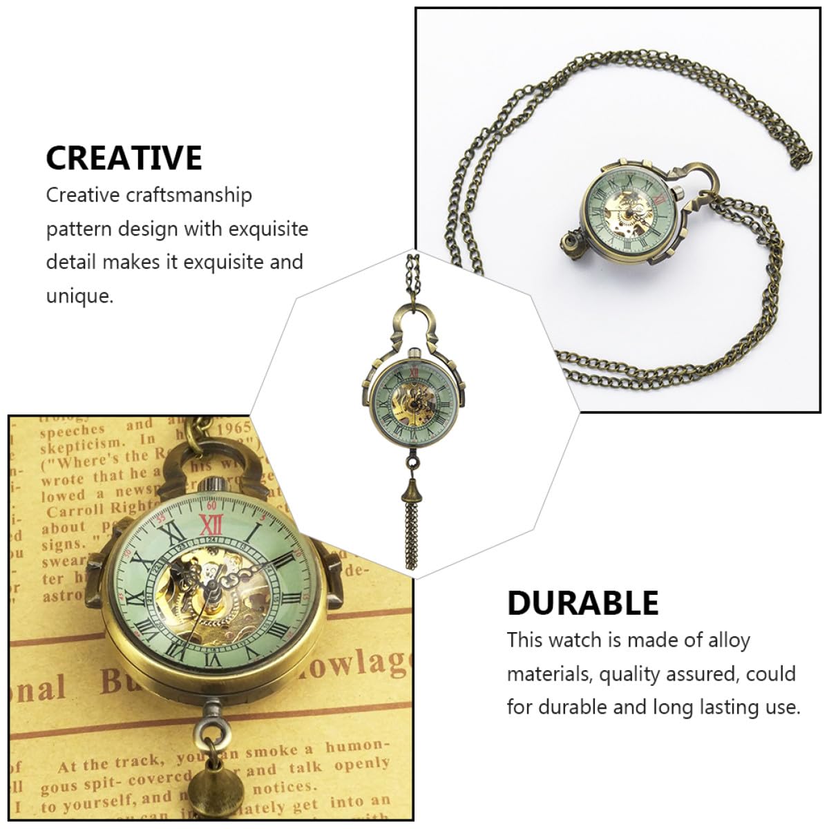 Retro Mechanische Taschenuhr Mit Kette Hohler Kugel Anhänger Aus Vintage Herren Uhr Für Arbeit Und Geschenk