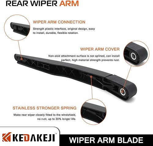 Miniatura 3 de Brazo del limpiaparabrisas trasero compatible con vehículos Ford Escape 2013-2018, juego de limpiaparabrisas trasero de repuesto OEM BB5Z17526-C