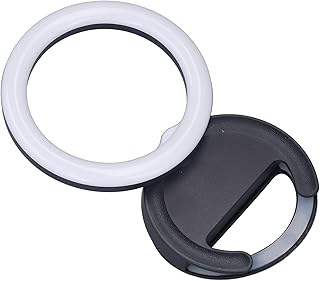 Hiraith Clip-on Ring Light, 3 Colors Selfie Ring Light Provide Soft Lighting 180 Degree Rotation for Phone