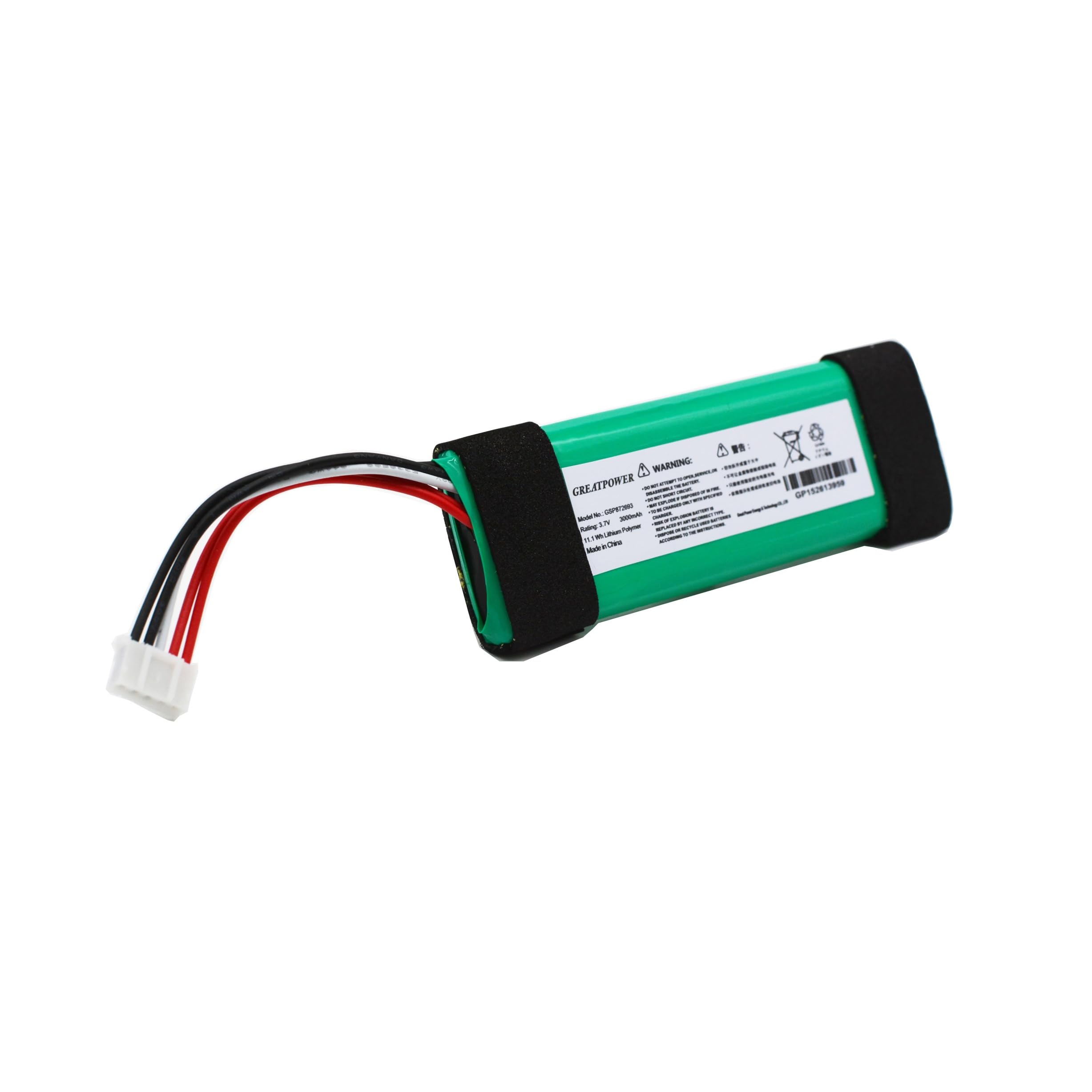 Batteria di ricambio OEM per JBL Flip 4, Greatpower 3,7 V 3.000 mAh, batteria OEM verde GSP87269301, per JBL Flip Essential