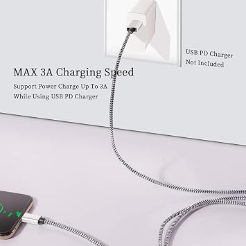 QQLIKE USB C Cable, 5 Pack (6FT) 3A Fast Charging Nylon Braided Type C Cord | Android USB C Charger Cable for Samsung Galaxy S9 S8 Note 8 9 10 20 S10 S20 S21 Plus