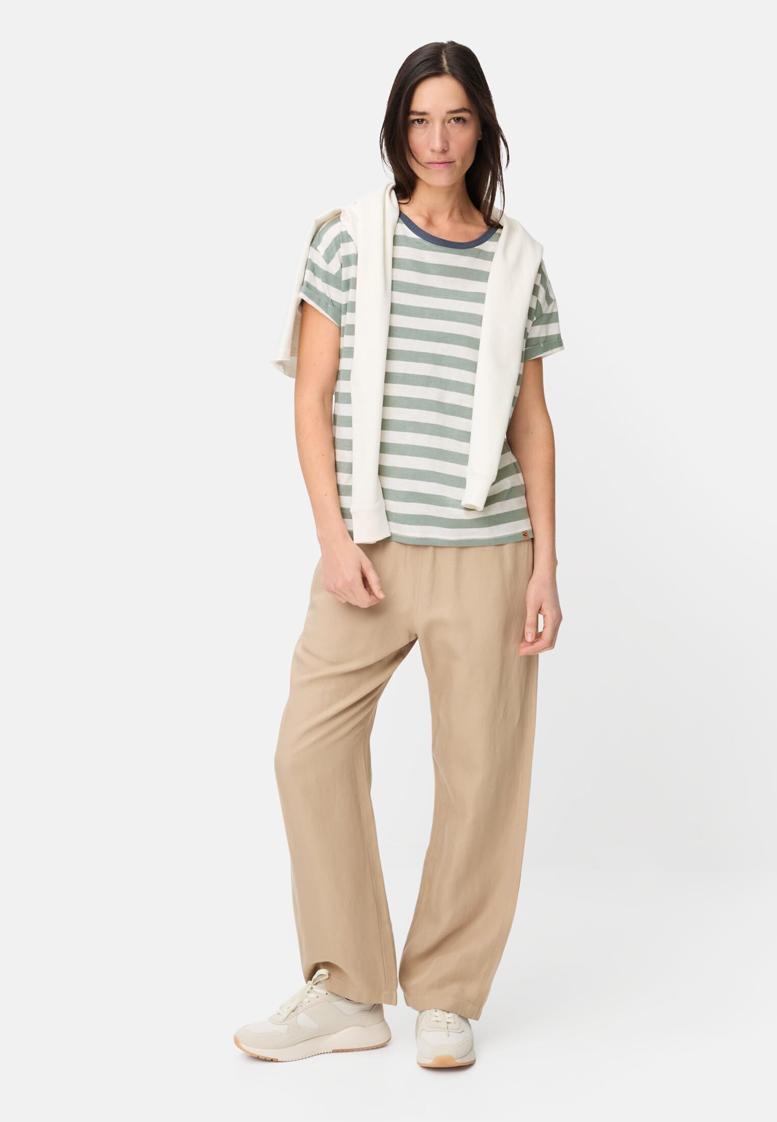 camel active Damen T-Shirt aus Reiner Baumwolle
