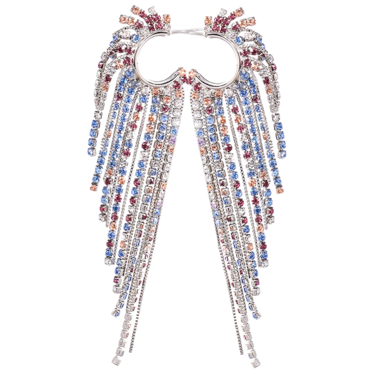 4pares Pendientes Largos De Borlas Rhinestones Para Mujeres Joyería Elegante Para Bodas y Celebraciones