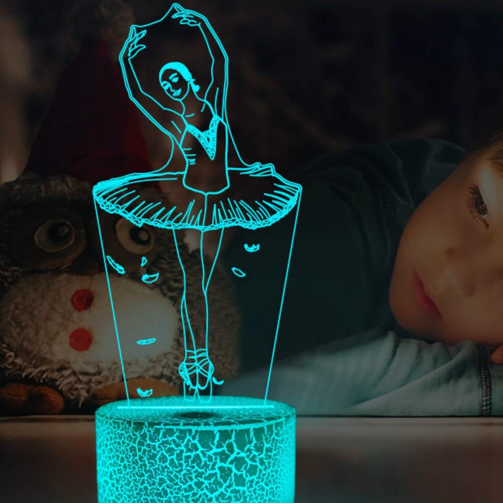 YTDZLTD Illusione Ottica 3D Ginnastica Lampada Luce Notturna 16 Colori Mutevoli Telecomando USB Potere Toccare Cambiare LED Lampada da Tavolo Bambini Compleanno Natale Regalo