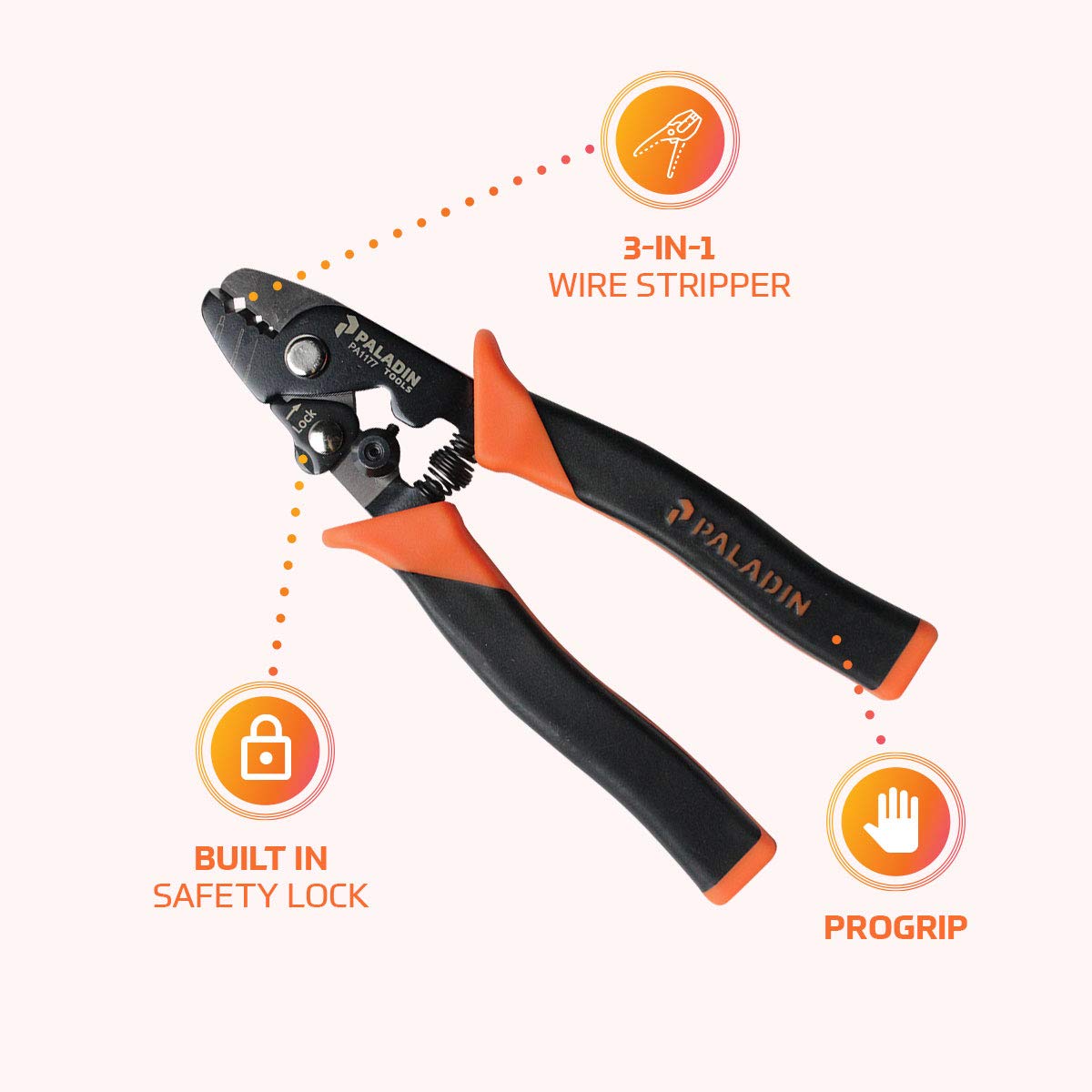 Greenlee pa1177 Pro Grip 3 en 1 Pelacables de Fibra Óptica