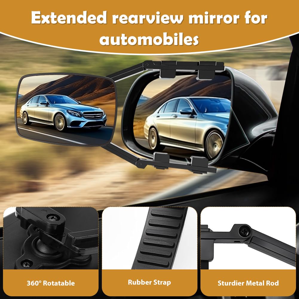 Rétroviseurs pour caravane, rétroviseurs universels pour voiture, extensions de rétroviseurs droites et gauches, rétroviseurs latéraux doubles pour voiture, rétroviseurs pour caravane et remorque