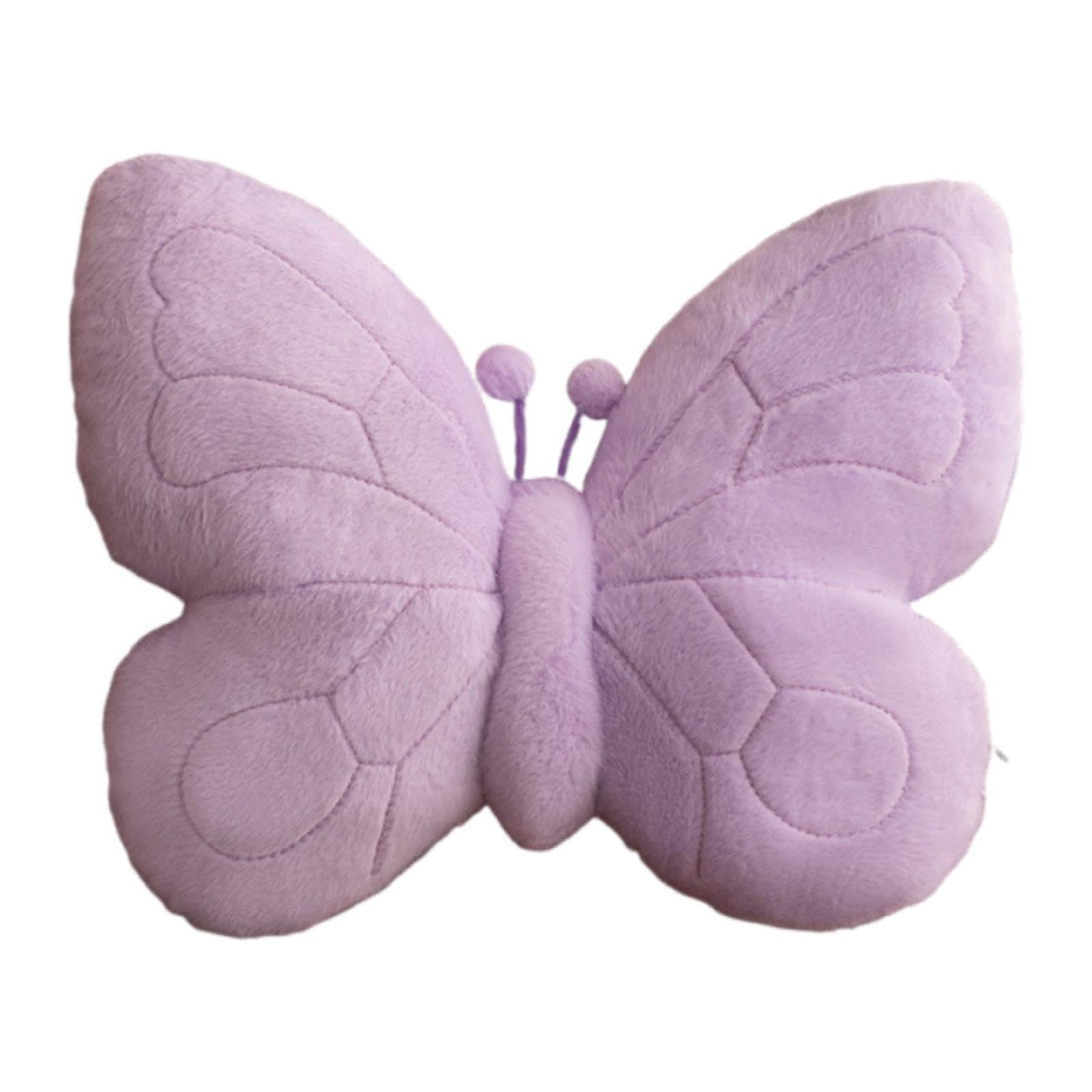 Butterfly-Shaped Throw Pillow Decorative Butterfly Cushion Animal Pillow Funky Cushions Cute for Balcony, Study, Couch Sofa Home Decor, Purple