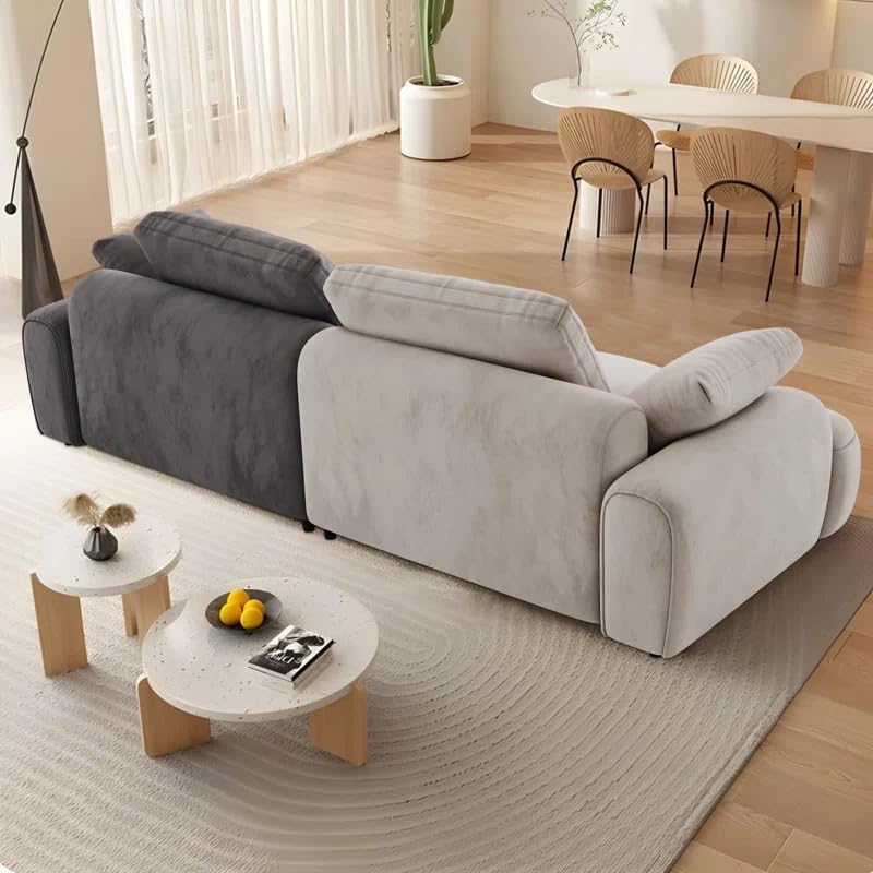 Image of LEGACY OF COMFORT Irmak 85.83'' Upholstered 3 Seater Sofa Three Seater Sofa for Living Room Hotels & Offices (Beige /Grey)