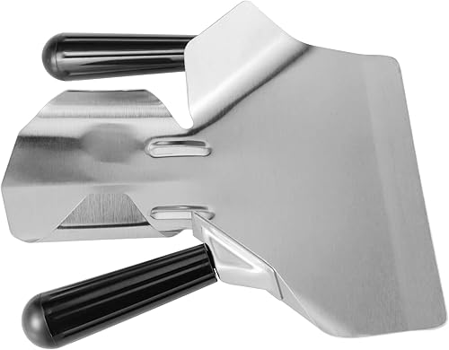 Miniatura 4 de JEUIHAU 2 cucharas de acero inoxidable para papas fritas de doble mango, bolsa comercial de acero inoxidable para palomitas de maíz, papas fritas,