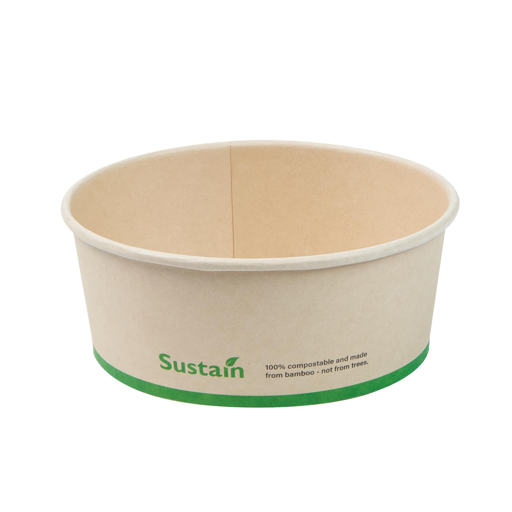Restaurantware - Cajas de papel resistentes de 25 onzas, 50 recipientes redondos para alimentos, con forro de ácido poliláctico, compostables, contenedores de papel de bambú, desechables, a prueba de