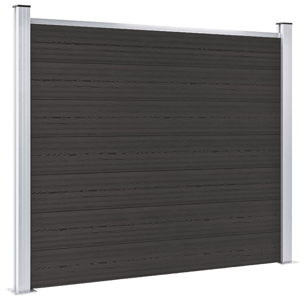 Hardware, Zäune & Barrieren, Zaunpaneele, Zaunpaneel, WPC, 180 x 146 cm, Schwarz