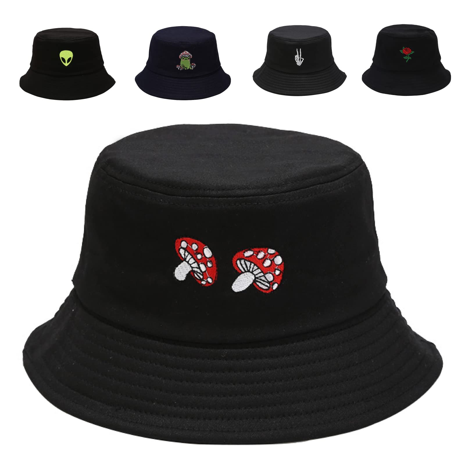 Cotton Bucket Hat for Women Men Summer Travel Sun Beach Bucket Cap, Unisex Outdoor Fisherman Hat