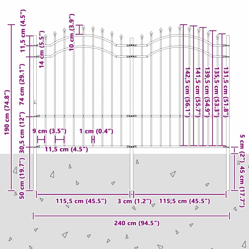 Generico Recinzione per Giardino Bianco 190 cm,Articoli di ferramenta,Barriere e recinzioni,Pannelli per recinzioni-42003971