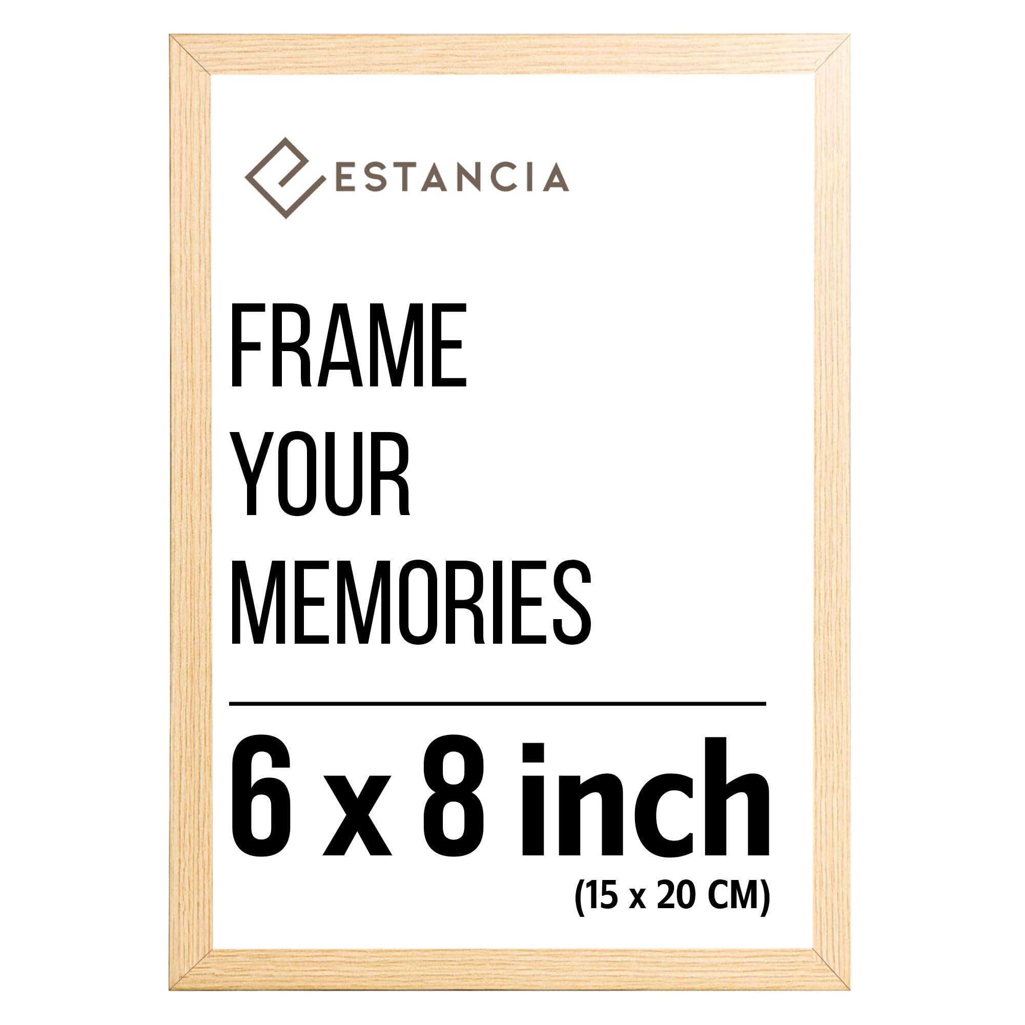 Estancia Oak Pine Wood Photo Frame 6X8 Inch (15X20 Cm) With Shatterproof Acrylic Glass | Modern 6 X 8 Inch (15 X 20 Cm) Wooden Picture Frame