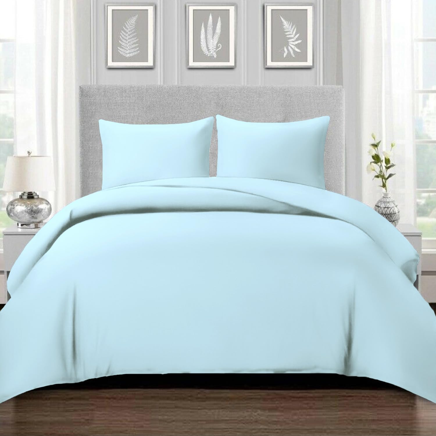 Pizuna Luxurios Cotton Double Duvet Cover Set Baby Blue