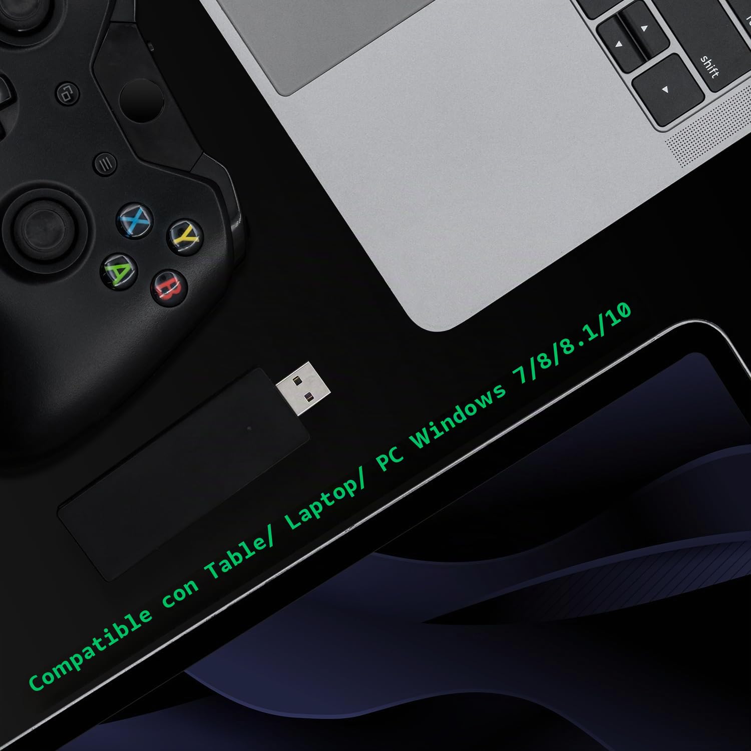 Mcbazel Adaptador Inalámbrico Xbox One para PC/Windows 7/8/8.1/10/11, Receptor USB Compatible con Mandos Xbox One/S/X/Elite/Elite 2/Series S/X