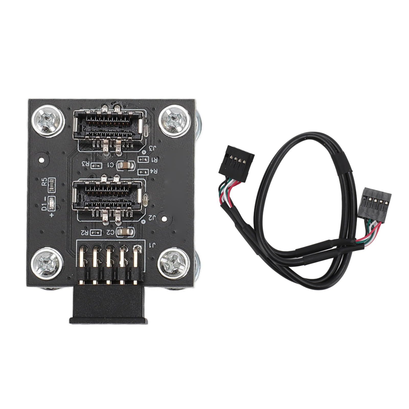 NFHK Dual USB 3.1 Front Panel Adapter - USB 2.0 To Type-E Header Cable For PC Motherboard
