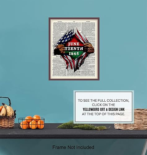 Miniatura 7 de Juneteenth Flag Wall Art - Black Power Poster 8x10 - Black Pride Art - African American Wall Decor for Men - Afro American Flag Culture - BLM