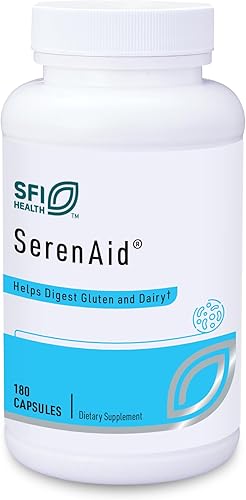 Klaire Labs SFI Health SerenAid - Suplemento vegetariano de enzimas multidigestivas con actividad DPP-IV y lactasa, mezcla de enzimas para apoyar la