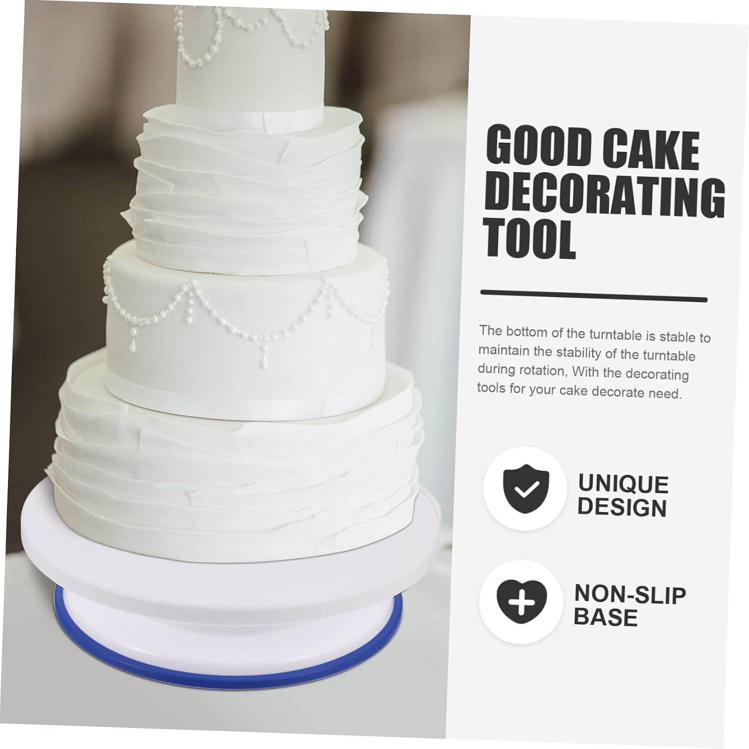 GLEAVI Cake Turntable Set Non-Slip Base Cake Decorating Tools for Baking Includes Spatula and Piping Bags for Home Bakers