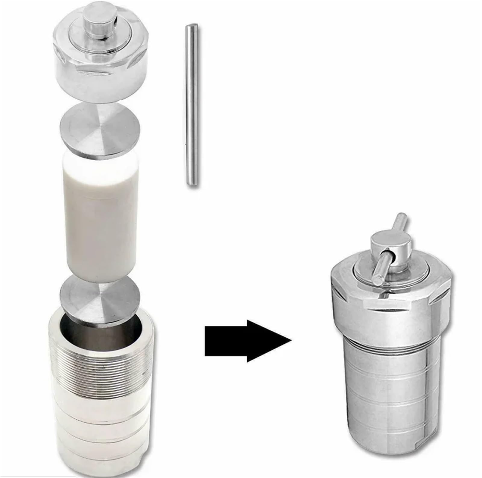Reaktor syntezy hydrotermalnej Reaktor z autoklawem hydrotermalnym o pojemności 100 ml z syntezą hydrotermalną w komorze PTFE