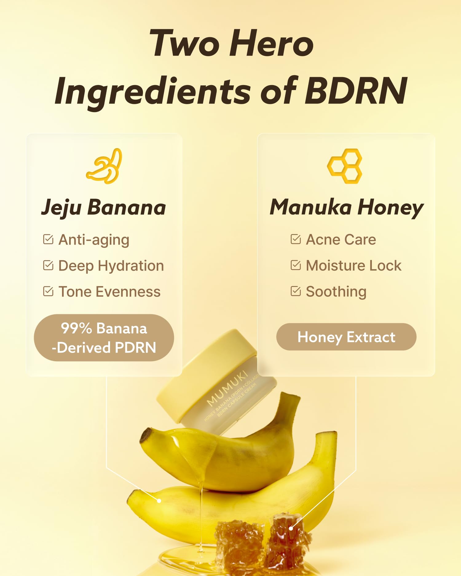 Honey Banana BDRN Capsule Cream Moisturizer with Plant PDRN, Collagen & Ceramide