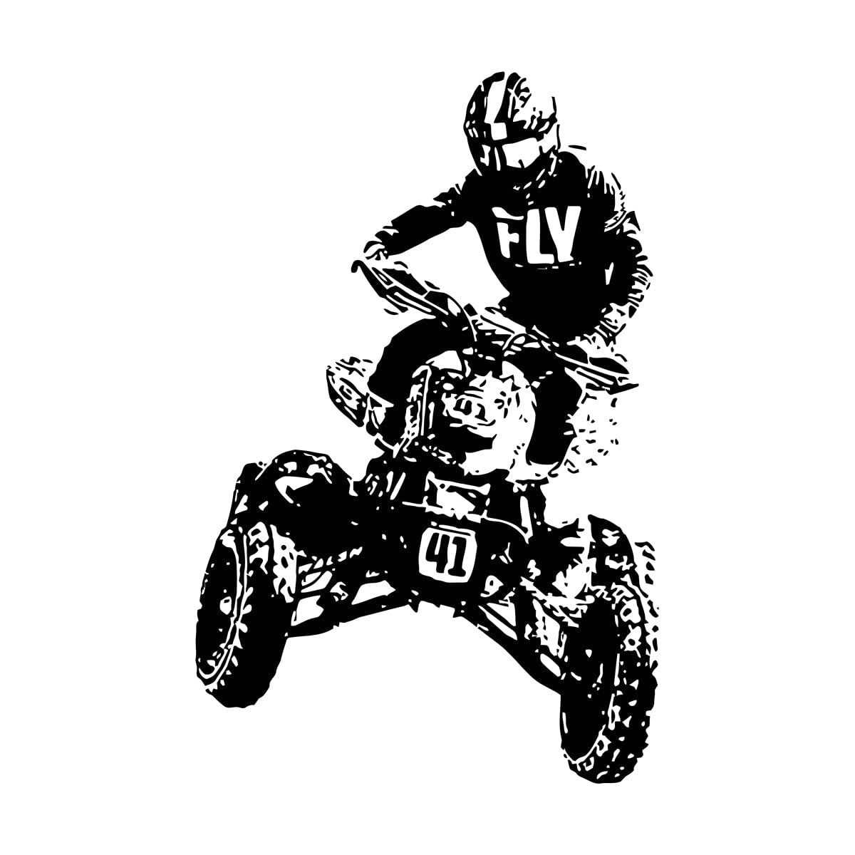 Extreme Quad Bike ATV Rider Motorcycle Wall Sticker Playroom Off Road 4 Wheeler Offroad Motorbike Wall Decal Man Small - 36x56cm — image 1