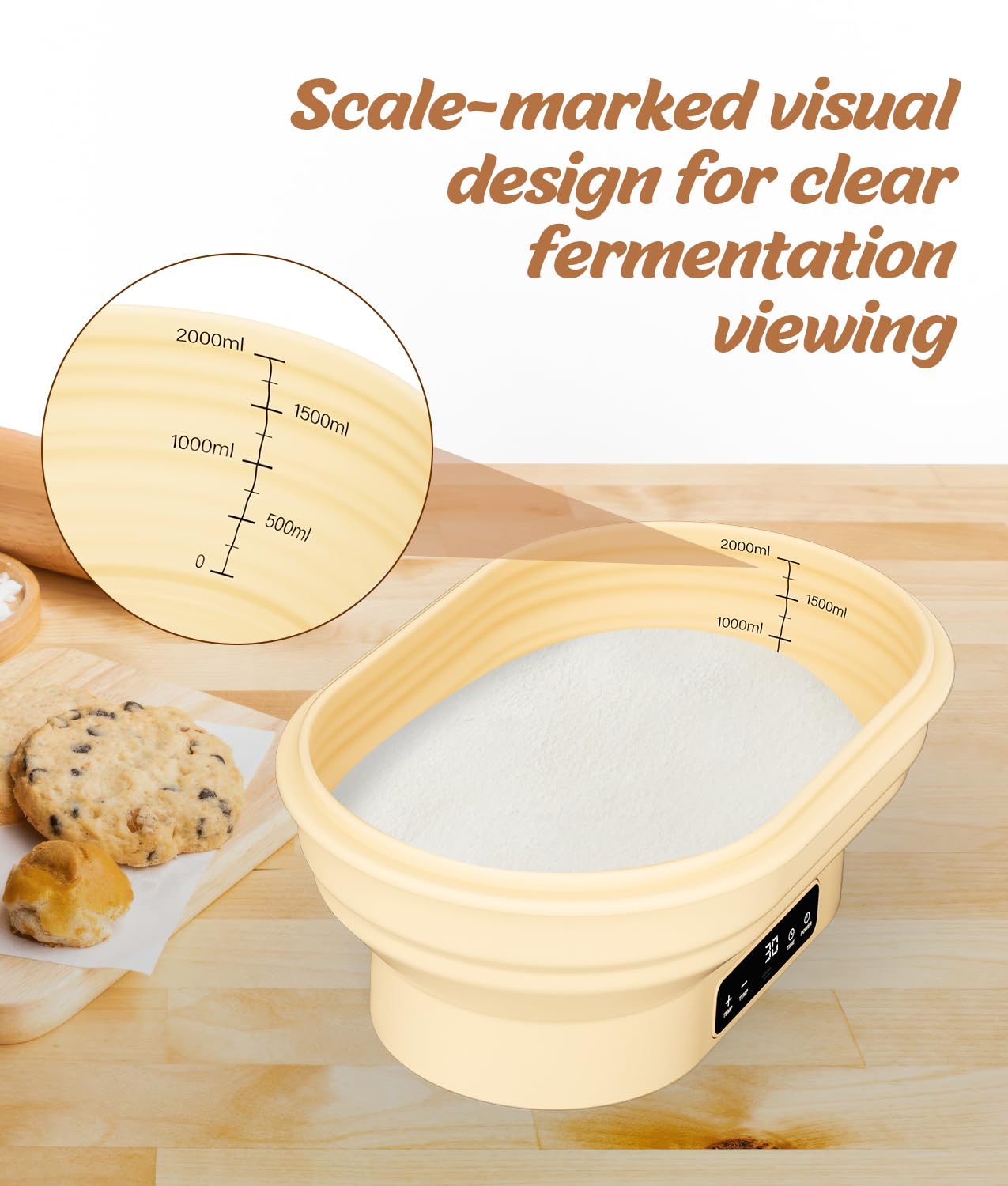 WADEO Cestino Lievitazione Pane, [37 Pezzi] [Elettrica Riscaldamento], Regalo Perfetto per Mamme, Mogli, Fidanzate, Appassionati di Panificazione (Aggiornato - Riscaldamento Elettrico - 37 Accessori)