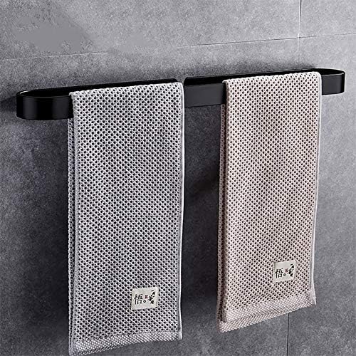 Sonrisa Toallero de Barra Baño Adhesivo, Aluminio Toalleros Negro con Autoadhesivo, Toalleros para Baño y Cocina 30|40|50|60cm