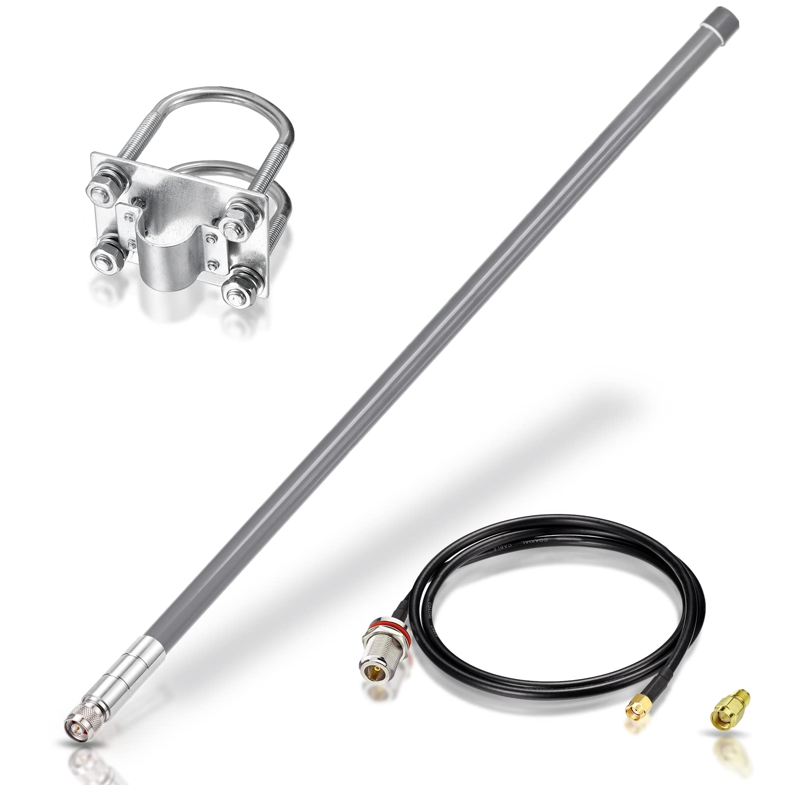 Bingfu 868mhz Lora Antenna 6dBi Fiberglass Lorawan Antenna with 1 Meter Extension Cable for RAK Nebra Bobcat HNT Helium Hotspot Miner SyncroBit LoraWan Gateway Lora Module Antenna Grey