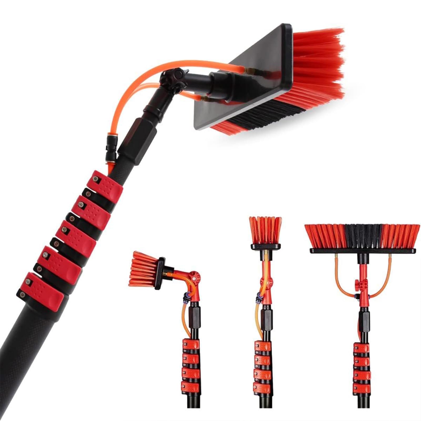 MSHGSKU Teles Cleaning Brush Kit – 10.8m Aluminum Water fed Pole for Roofs & Solar Panels – Extendable Outdoor Cleaning Tool for Efficient Maintenance