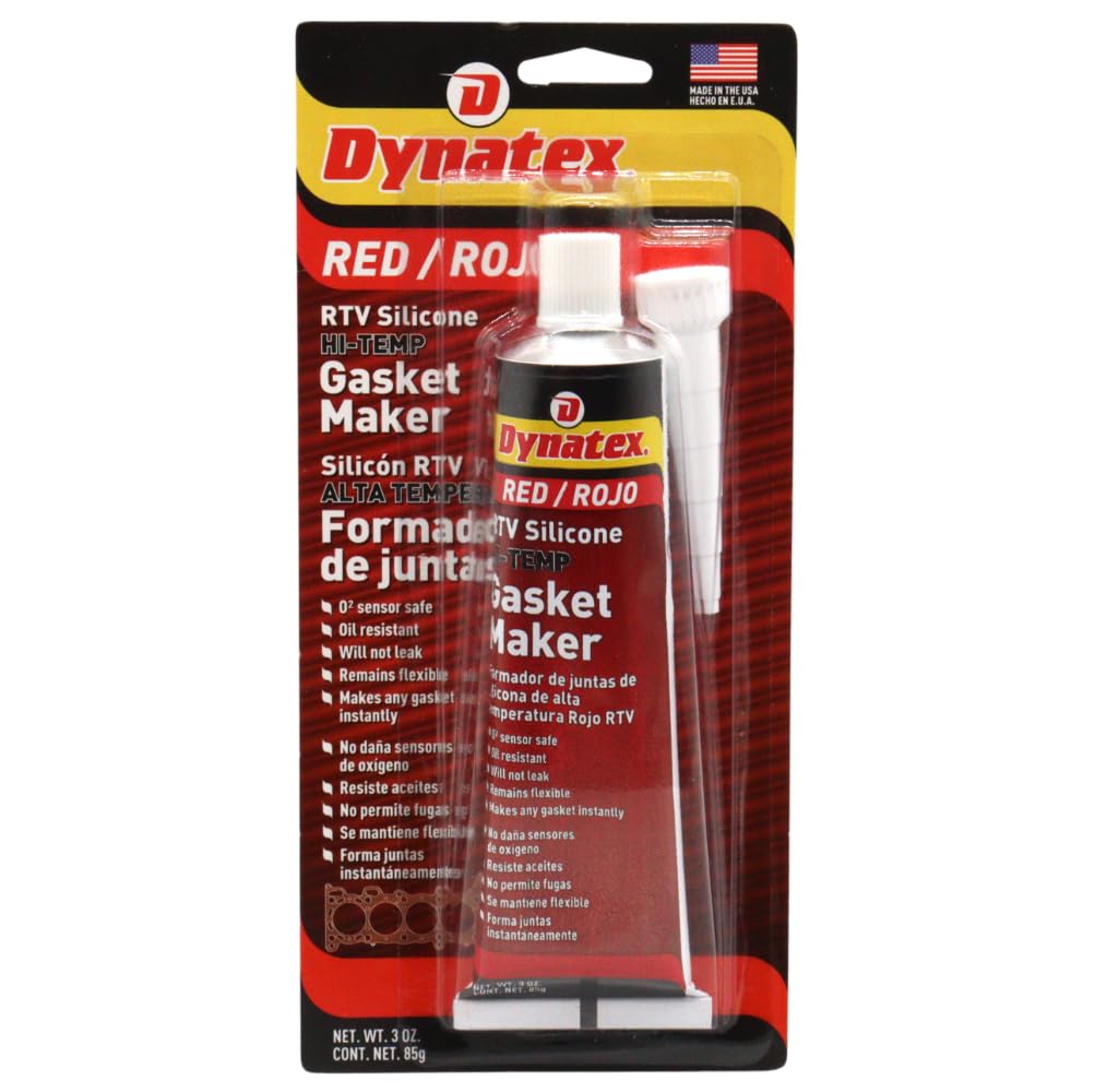 Dynatex 49202 Low Volatile RTV Silicone Gasket Maker, 0 to 650 Degree F, 3 oz Carded Tube, Red-image-10