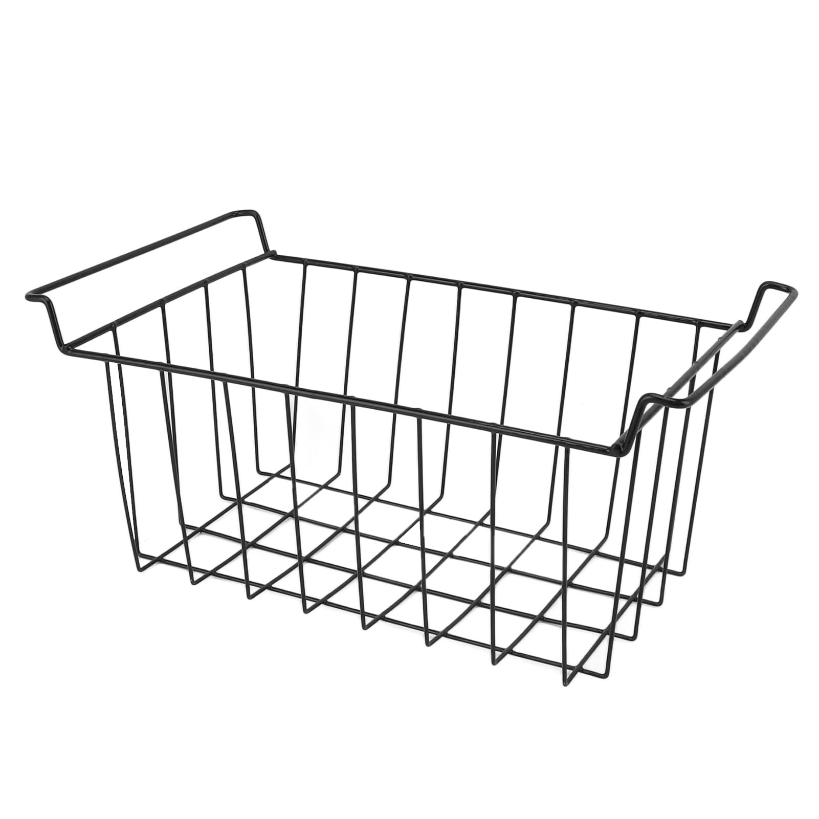 Sonew 2 Organizadores Arcon Congelador, Cestas de Alambre de Metal Recubiertas de PE para Congelador Horizontal, Accesorios de Organización del Congelador, Negro