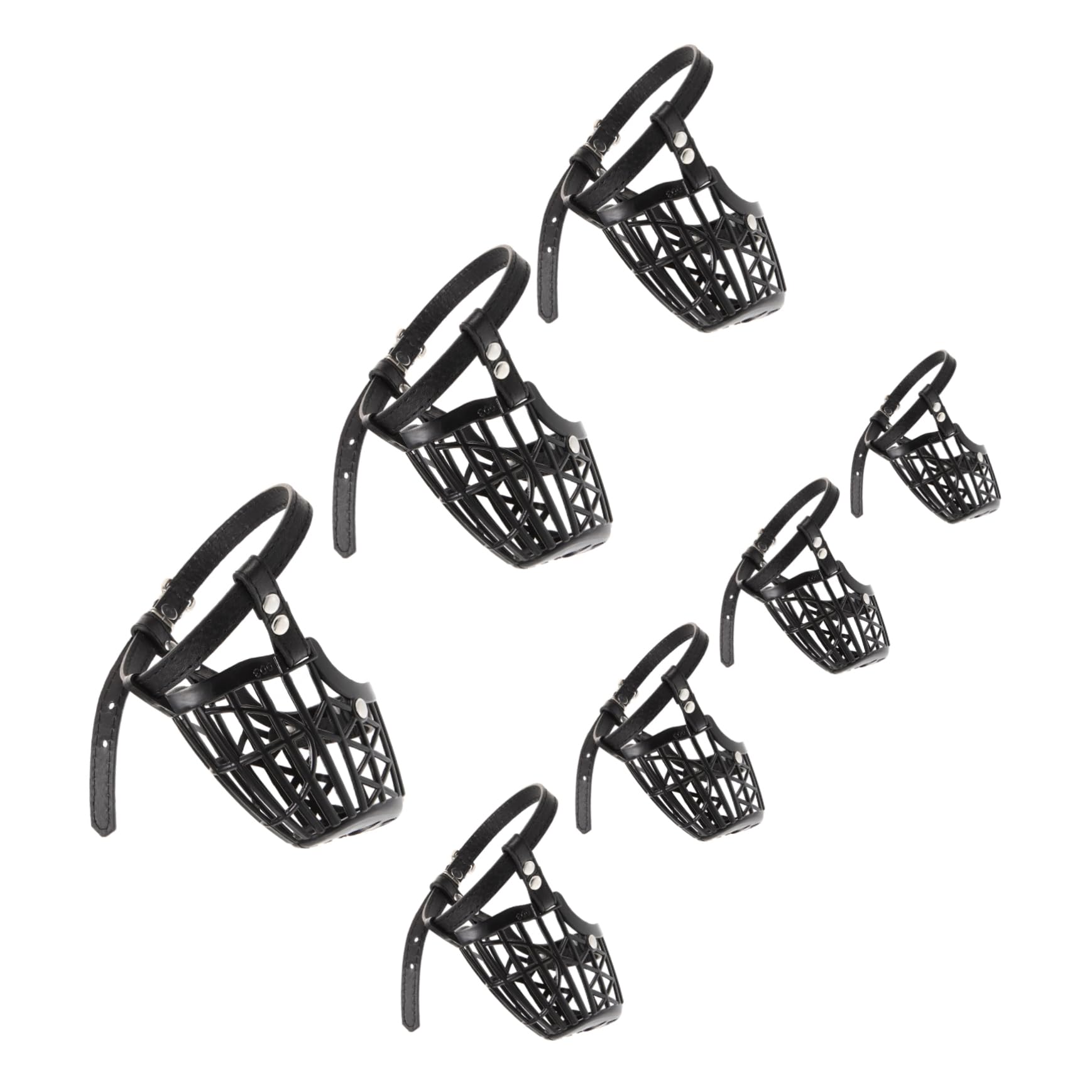 MERRYHAPY 1 Set 7pcs Muzzle Barking Device Masks Adjustable Prevent Training Biting Grooming Pet Dogs Mouth Cover Puppy Mask Puppy Hood Mask Dog Mouth Mask Black