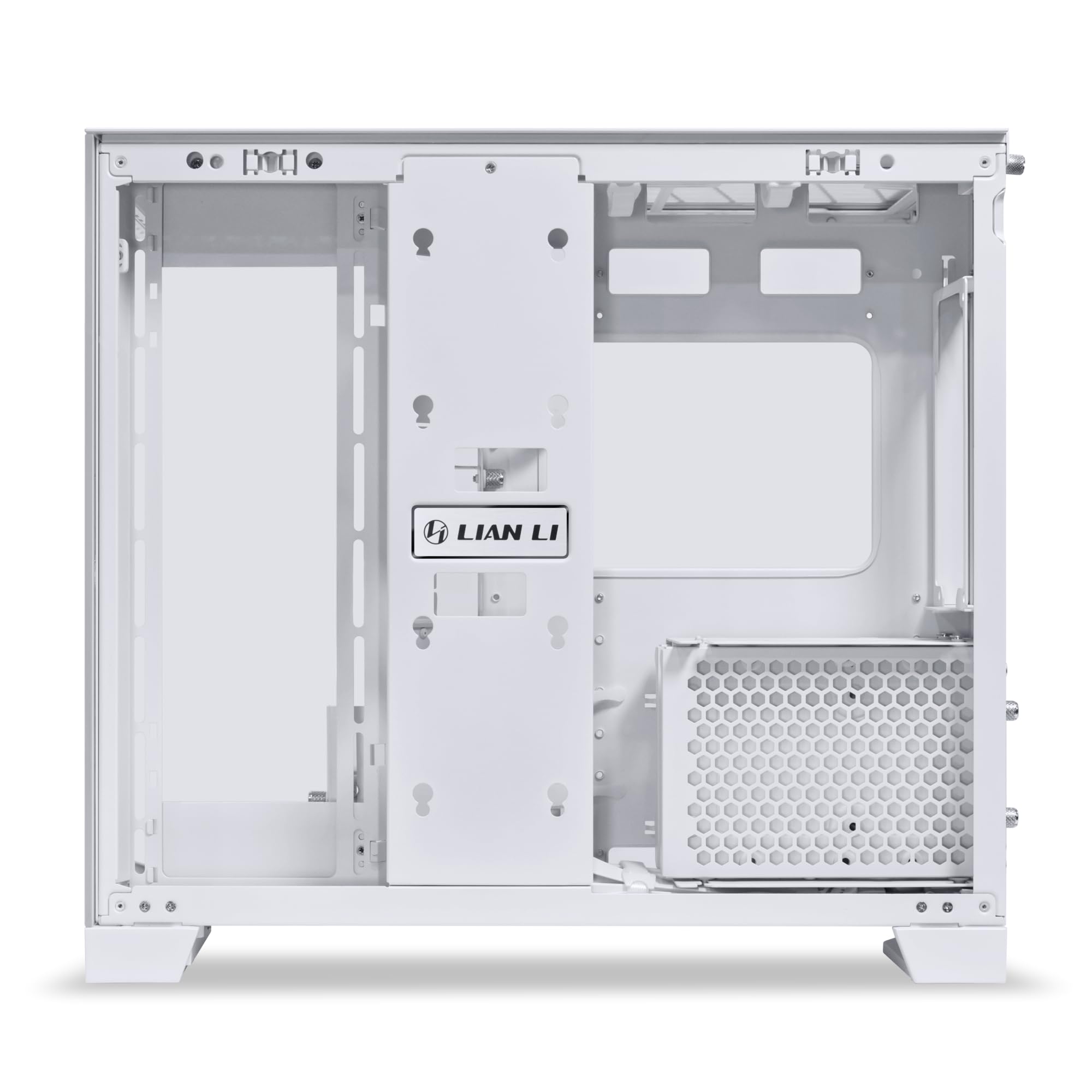 Lian Li O11 Dynamic Mini V2 Flow Caja PC, Blanco, Torre Media ATX Compacta con Diseño de Doble Cámara, Vidrio Templado y Diseño Modular, 5 Ventiladores Preinstalados