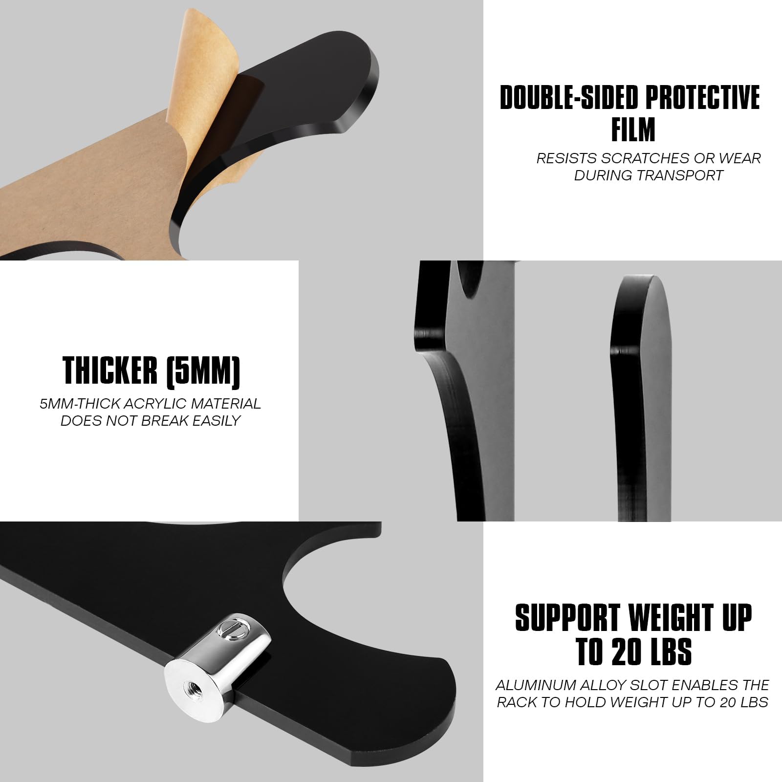 TOPNEW Supporto da parete per spade laser, in acrilico, adatto per spade, colore: nero