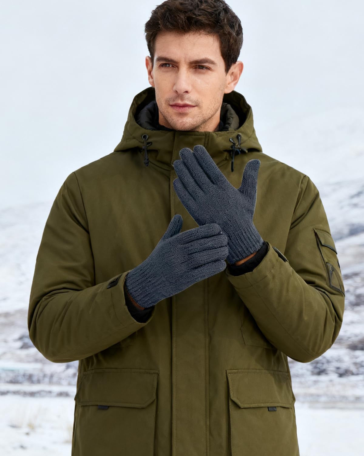 MENOLY 12 Pairs Winter Magic Gloves for Adult Men Women Warm Stretchy Knit Black Gloves One Size Fits Men Women Teens - Image 5