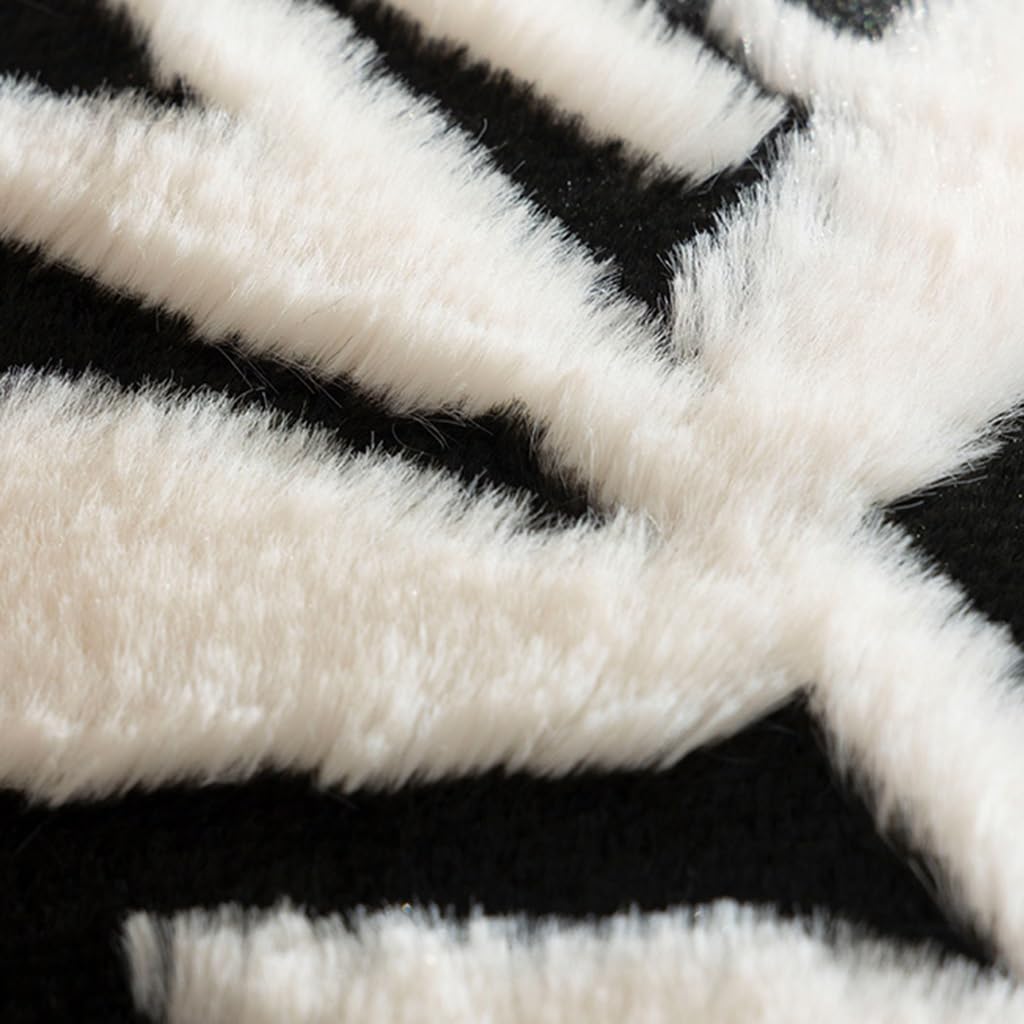Cubierta del Sofá La Felpa del Invierno, Manta Decorativa Caliente Espesada, Paño Antideslizante Completo La Cubierta La Cubierta, Manta Acolchada Blanca Y Negra del Sofá(180 * 300CM)