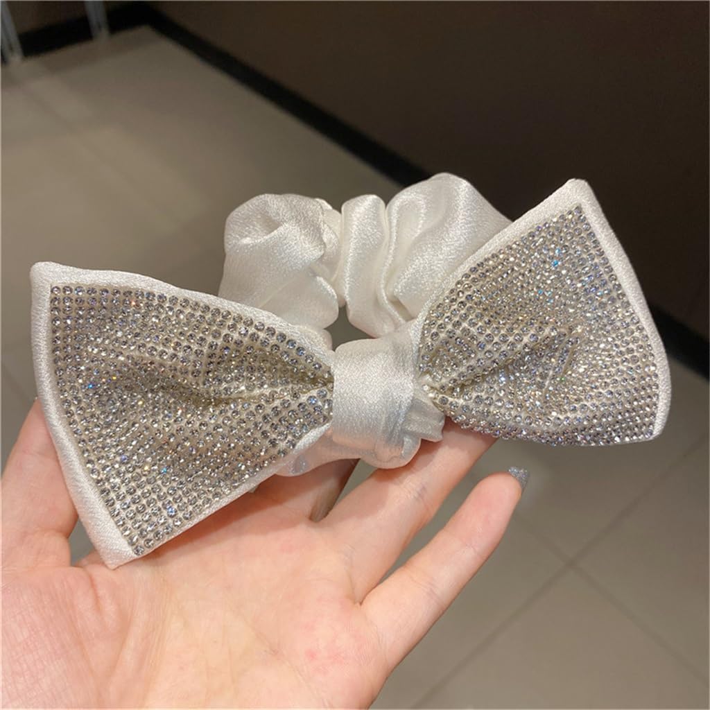 Élastique cheveux strass argenté à fort maintien coiffure chic